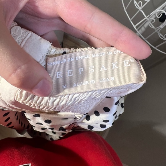 Keepsake The Label NWT Monroe Long Sleeve Black And Crème Polka Dot Top Sz M - Picture 9 of 11